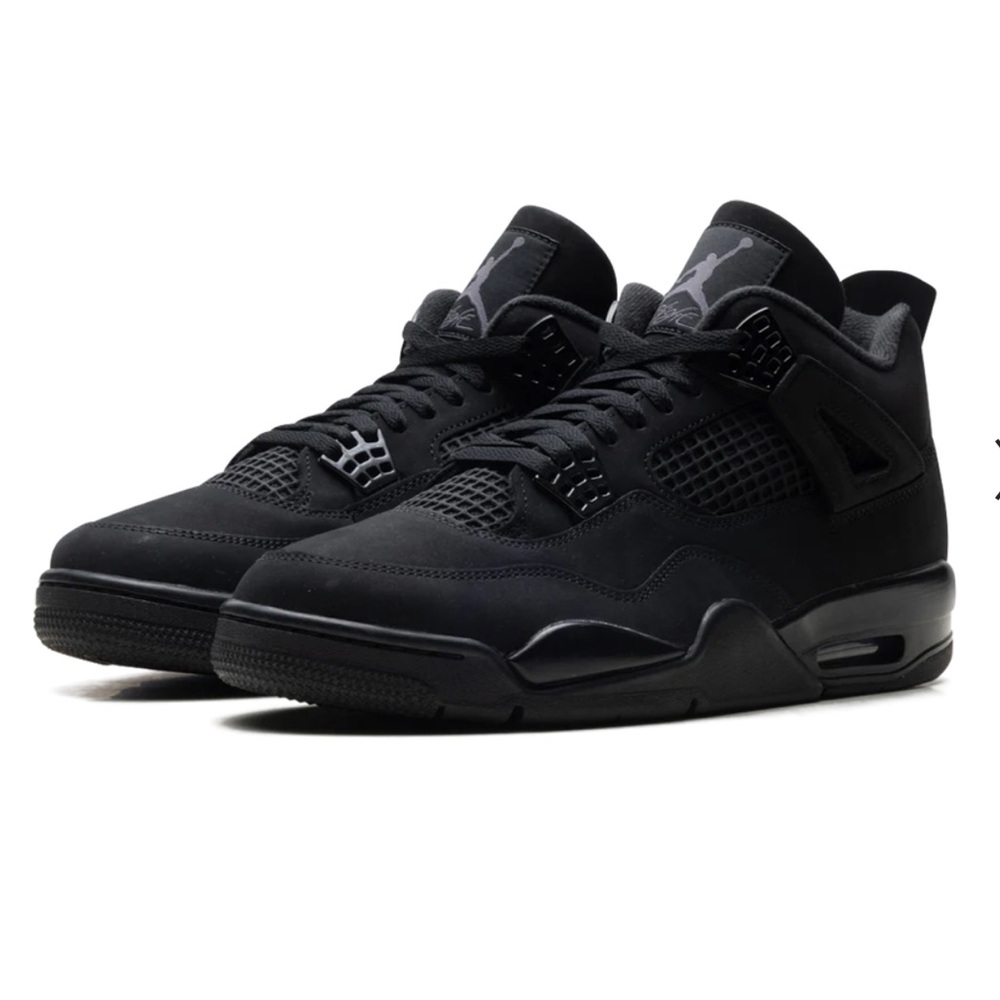 Jordan Men's  Retro 4 Black Sneakers